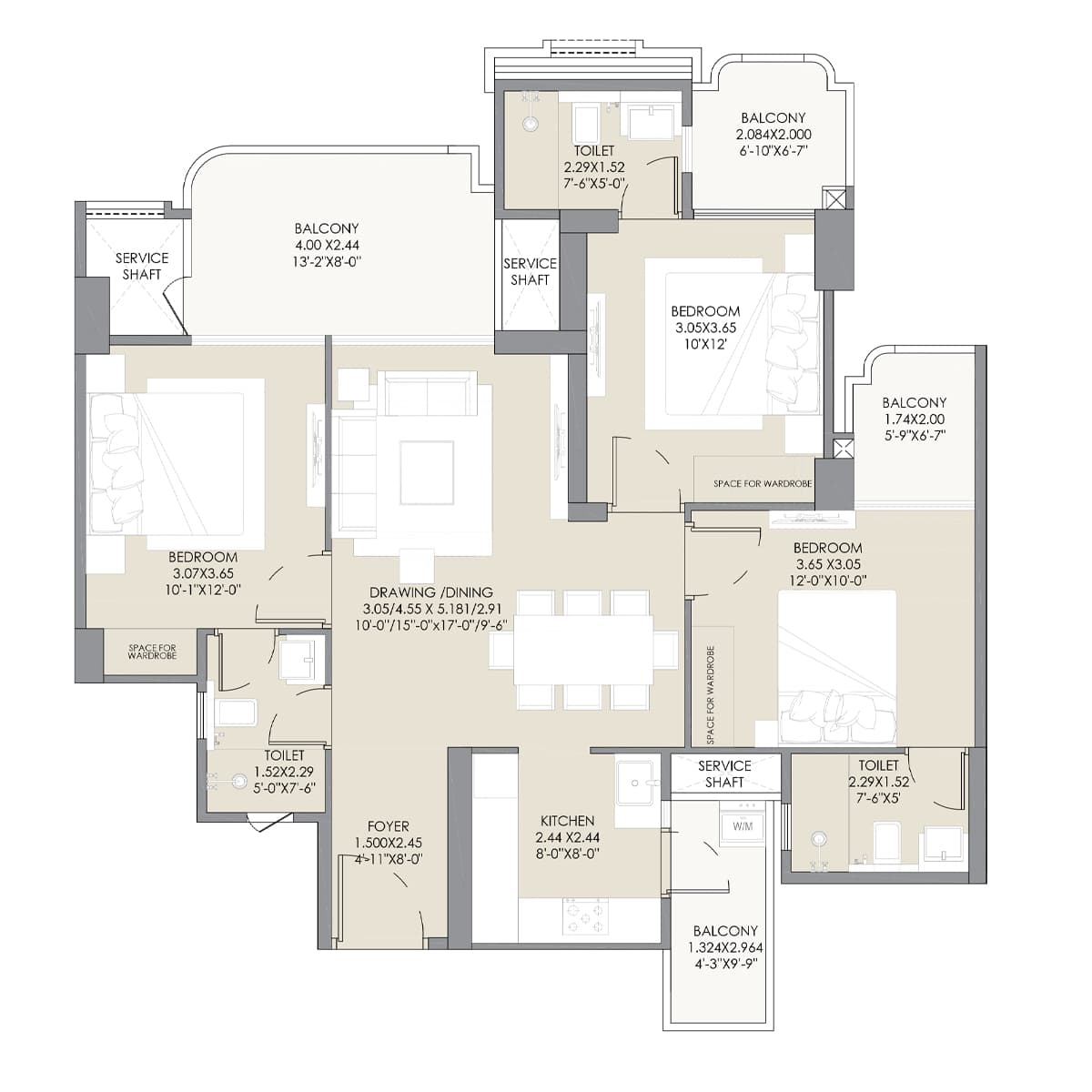 3 BHK Luxury Residence