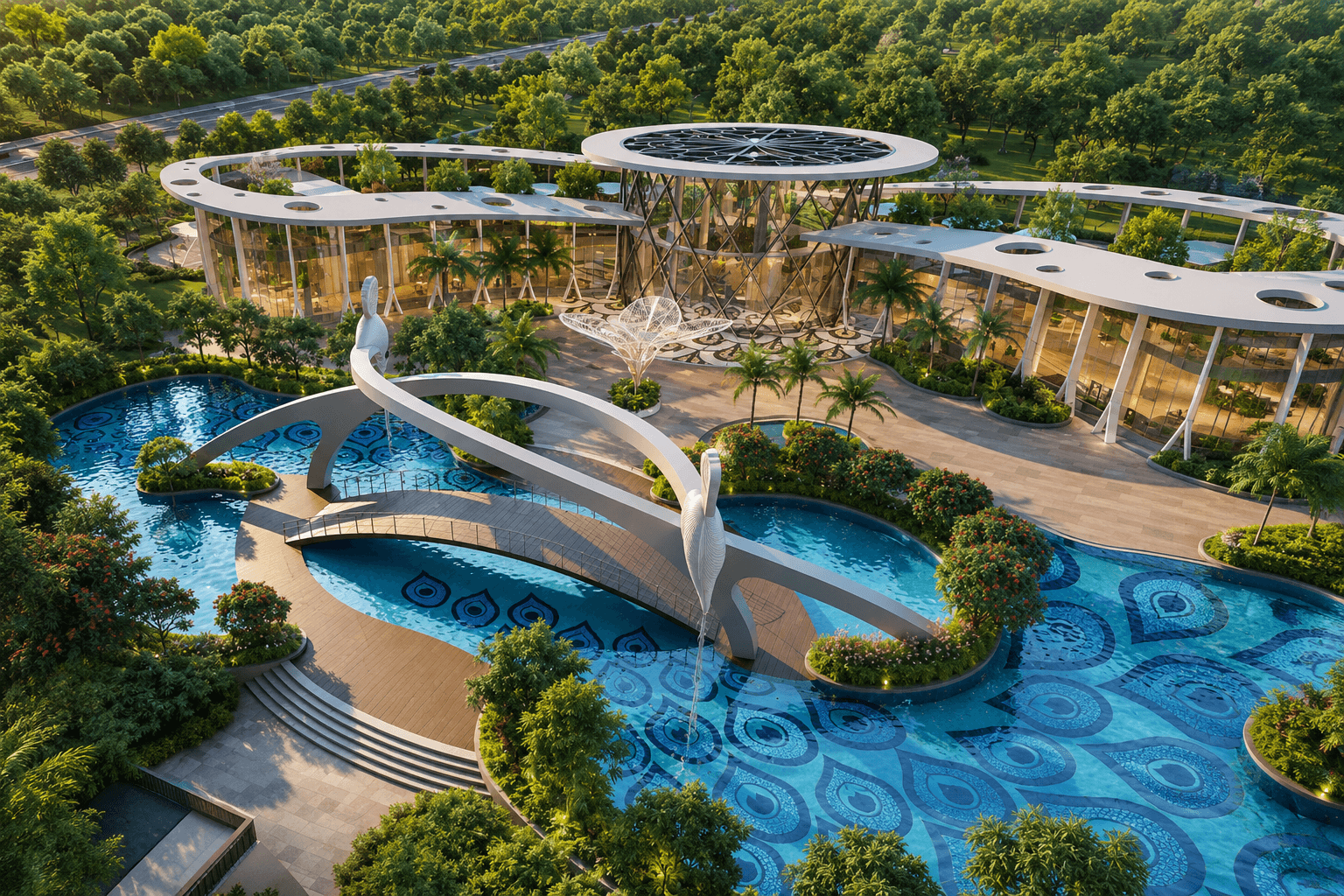 Luxurious Landscaped Courtyard & Amenities